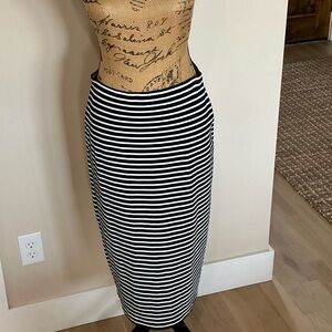 Sanctuary Black and White Striped Pencil Skirt